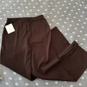 Chocolate brown wide leg maternity pant